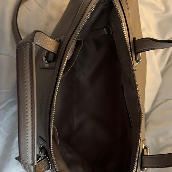 Coach Taupe Leather Satchel with Removable Crossbody Strap - Picture 4 of 15